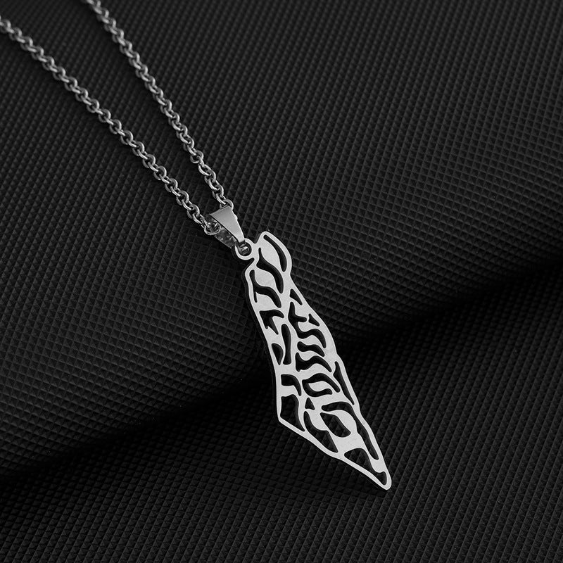 Palestine Map Necklace